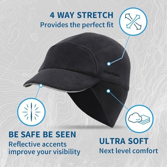 Women\'s Black Trailblazer Reflective Fleece Ponytail Hole Winter Hats main image 6
